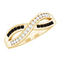 Certified Lab Grown Black and White Diamond Infinity Promise Band