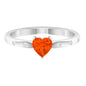 0.9 Carat Fire Opal Heart Engagement Ring with Diamond