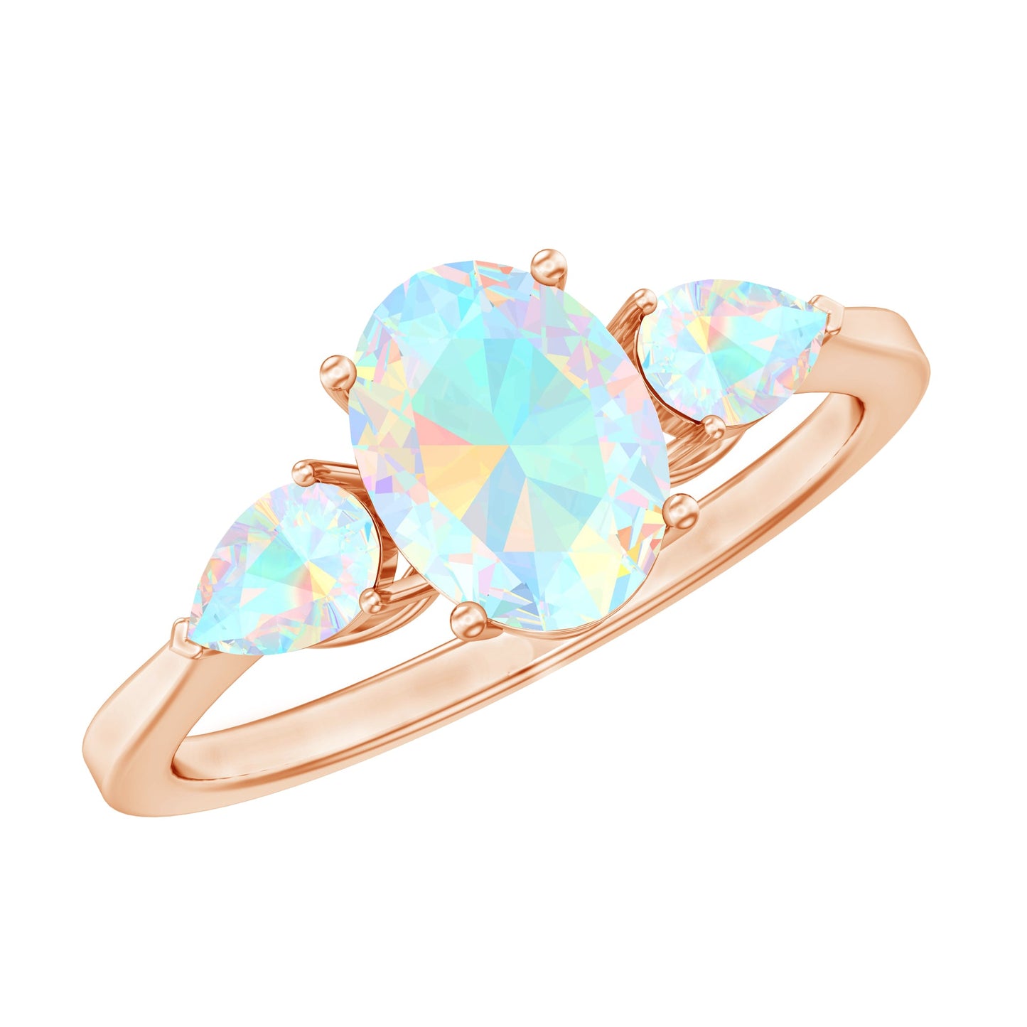 Natural Ethiopian Opal 3 Stone Engagement Ring With Certificate