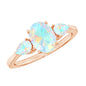Natural Ethiopian Opal 3 Stone Engagement Ring With Certificate