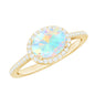 Genuine 1.2 Carat Oval Opalescent East West Engagement Ring with Diamond Halo
