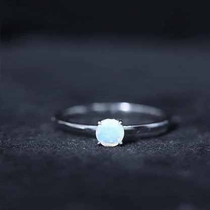 Certified Real Ethiopian Opal October Birthstone Ring