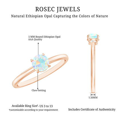 Certified Real Ethiopian Opal October Birthstone Ring