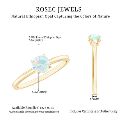 Certified Real Ethiopian Opal October Birthstone Ring