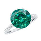 Certified 3.5 Carat Lab Grown Emerald Huge Engagement Ring with Diamond