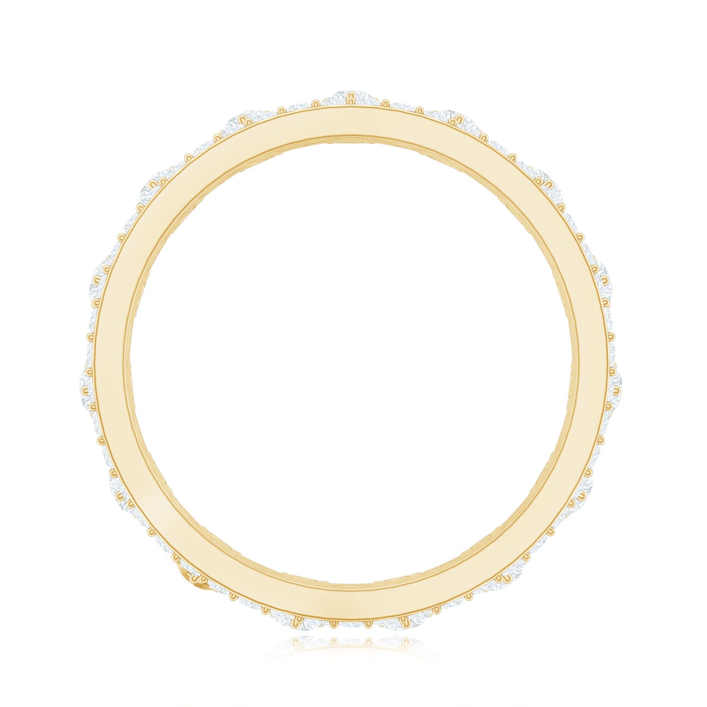 Round Cut Certified Moissanite Crown Wedding Band for Women