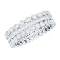 Vintage Looking 3 Row Moissanite Wedding Band