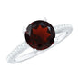 Certified Natural 2.3 Carat Garnet Big Engagement Ring with Diamond
