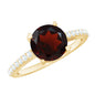 Certified Natural 2.3 Carat Garnet Big Engagement Ring with Diamond