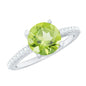 Natural 2 Carat Peridot Engagement Ring with Diamond