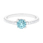 Designer Set Aquamarine Solitaire Engagement Ring with Diamond