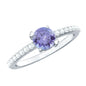 Certified Real Tanzanite Promise Ring with Diamond