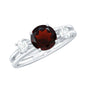 Genuine 2.3 Carat Garnet Diamond Double Band Engagement Ring