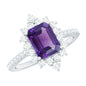 Vintage Style 1.4 Carat Emerald Cut Amethyst Engagement Ring with Diamonds