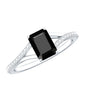 Certified 1.6 Carat Lab Grown Black Diamond Emerald Cut Engagement Ring with White Diamond Split Shank