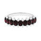 Real Garnet Diamond Half Eternity Wedding Anniversary Ring