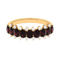 Real Garnet Diamond Half Eternity Wedding Anniversary Ring