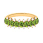 Oval Cut Peridot Half Eternity Ring with Diamond Stones