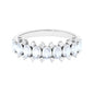 Genuine Moonstone and Diamond Half Eternity Ring