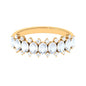 Genuine Moonstone and Diamond Half Eternity Ring