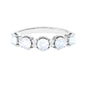 Natural Moonstone and Diamond Half Eternity Ring