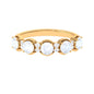 Natural Moonstone and Diamond Half Eternity Ring