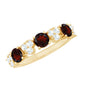 Certified Real Garnet Diamond Heart Eternity Ring for Anniversary
