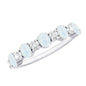 Alternate Moonstone and Diamond Semi Eternity Ring