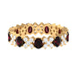 Certified Real Oval Garnet Diamond Eternity Ring