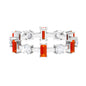 Baguette Cut Lab Grown Orange Sapphire and Diamond Eternity Ring