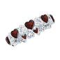 Natural Garnet Diamond Heart Eternity Ring for Anniversary
