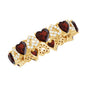 Natural Garnet Diamond Heart Eternity Ring for Anniversary
