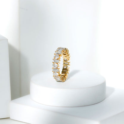 Pear and Baguette Cut Moissanite Alternate Eternity Band