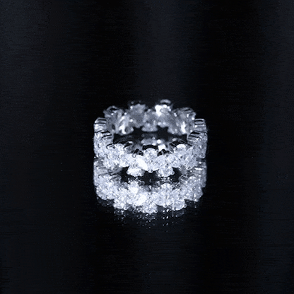 Marquise and Round Moissanite Cluster Eternity Band
