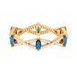 Marquise London Blue Topaz Crossover Eternity Band with Diamond