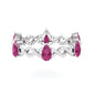Natural Pink Tourmaline Crossover Eternity Ring with Diamond