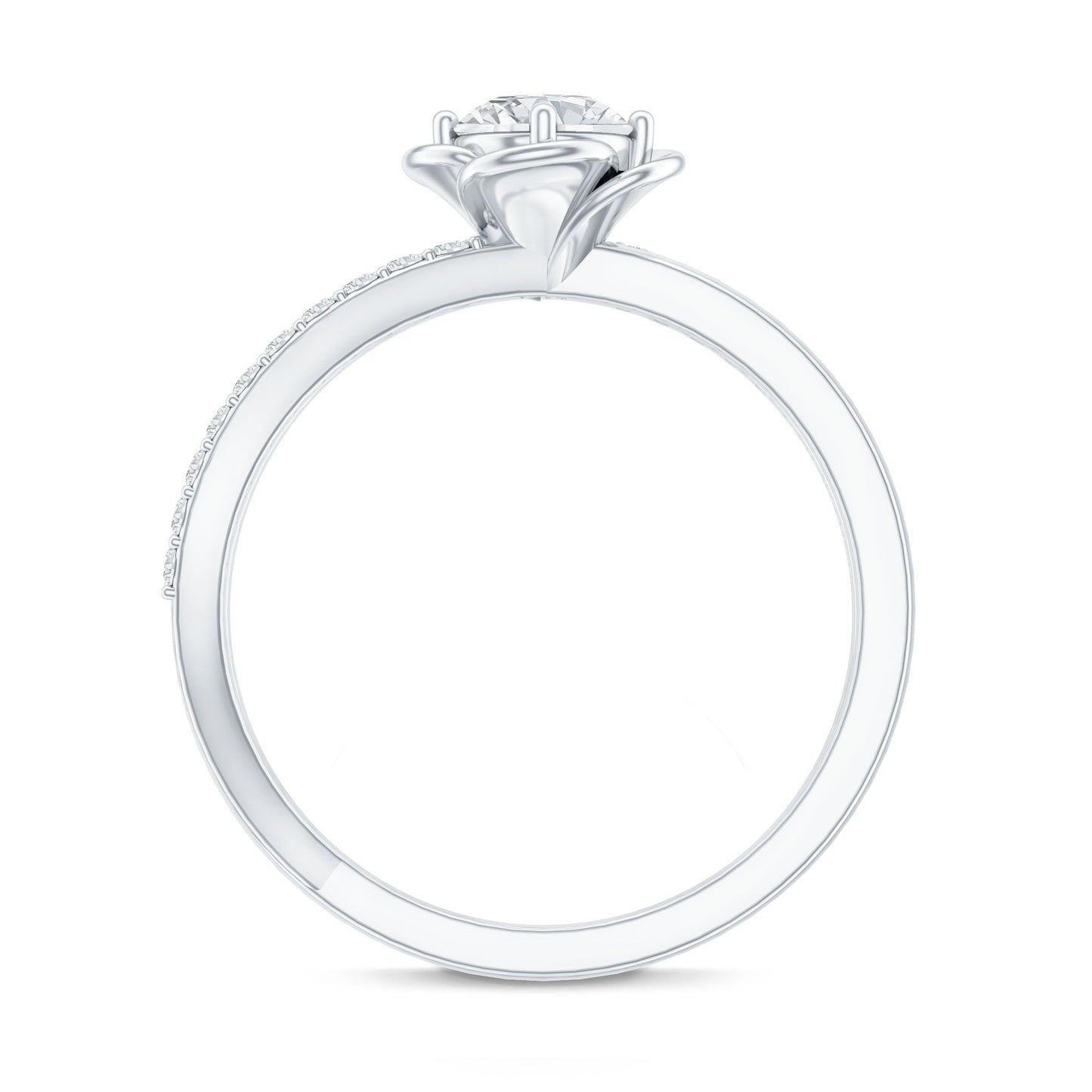 Flower Inspired Moissanite Proposal Ring for Women