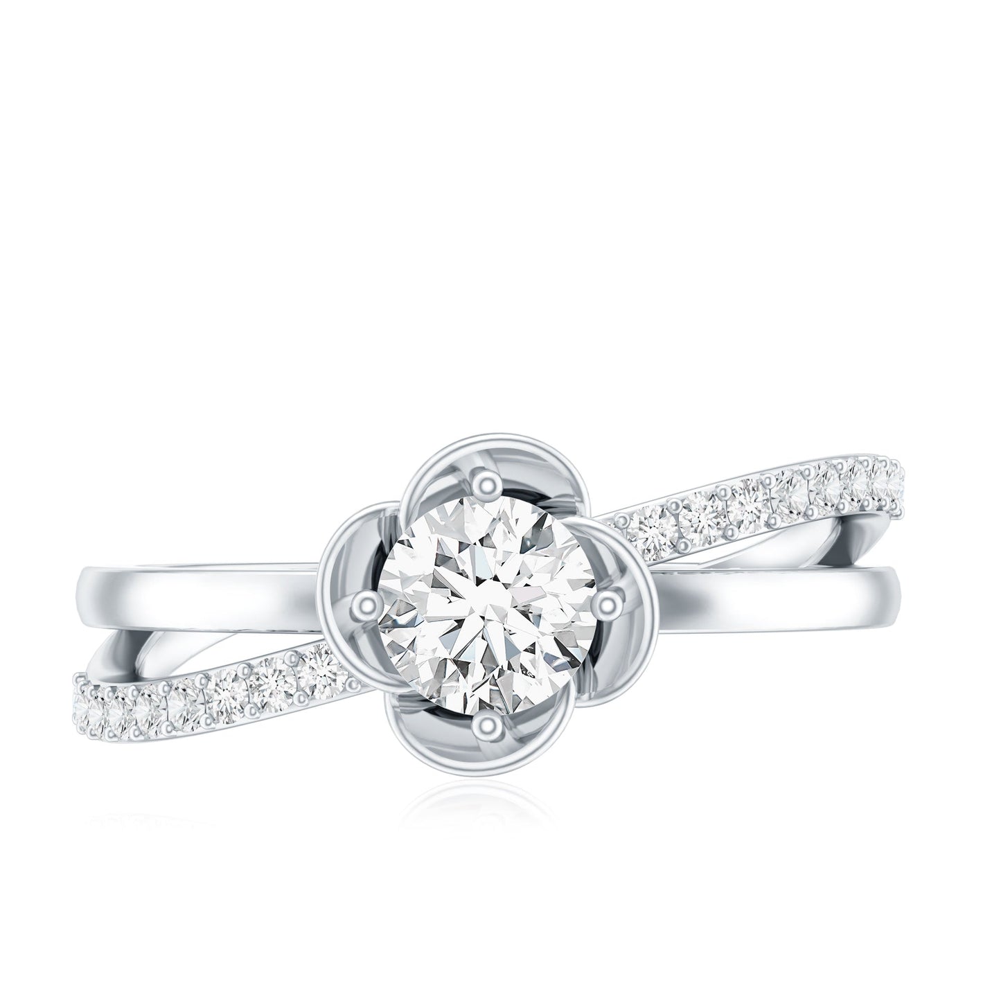 Flower Inspired Moissanite Proposal Ring for Women