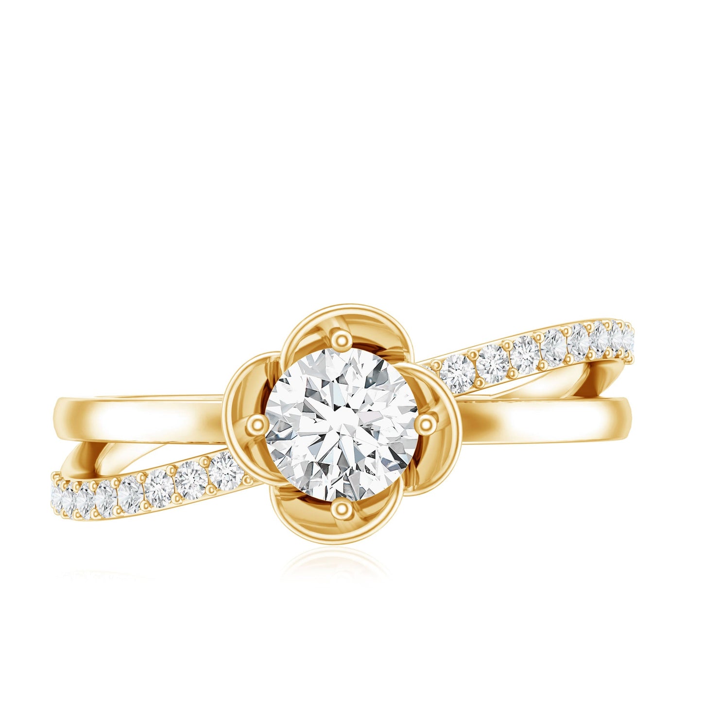 Flower Inspired Moissanite Proposal Ring for Women