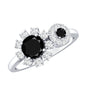 Lab Grown Black and White Diamond Designer Engagement Ring