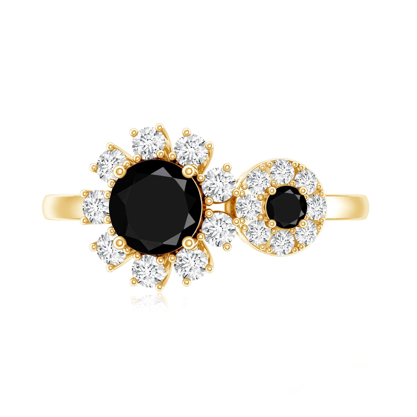 Lab Grown Black and White Diamond Designer Engagement Ring