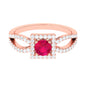 Real 0.6 Carat Ruby Engagement Ring with Diamond Split Shank