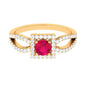 Real 0.6 Carat Ruby Engagement Ring with Diamond Split Shank