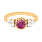 Nature Inspired Floral Ring with Pink Tourmaline and Diamond