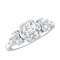 Certified Round Moissanite Flower Engagement Ring