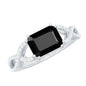 East West Style 1.6 Carat Lab Grown Black and White Diamond Engagement Ring with Crossover Shank
