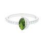 0.7 Carat Marquise Cut Peridot Ring with Diamond Accent