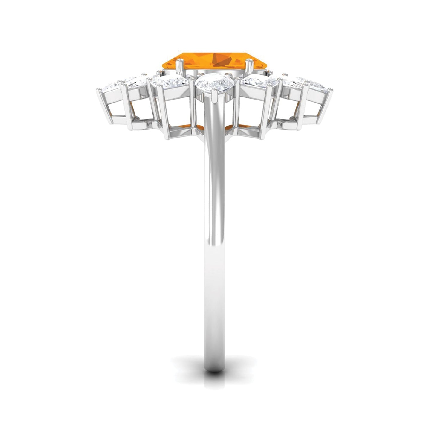 1 Carat Oval Fire Opal Cocktail Engagement Ring with Moissanite