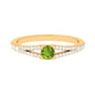 0.50 CT Split Shank Peridot Promise Ring with Diamond Accent