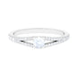 0.3 Carat Minimal Moonstone and Diamond Split Shank Promise Ring